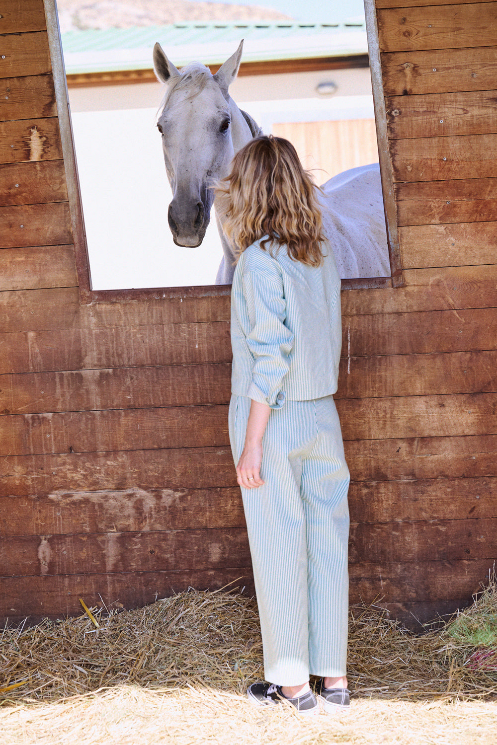 Veste Viky rayures vertes