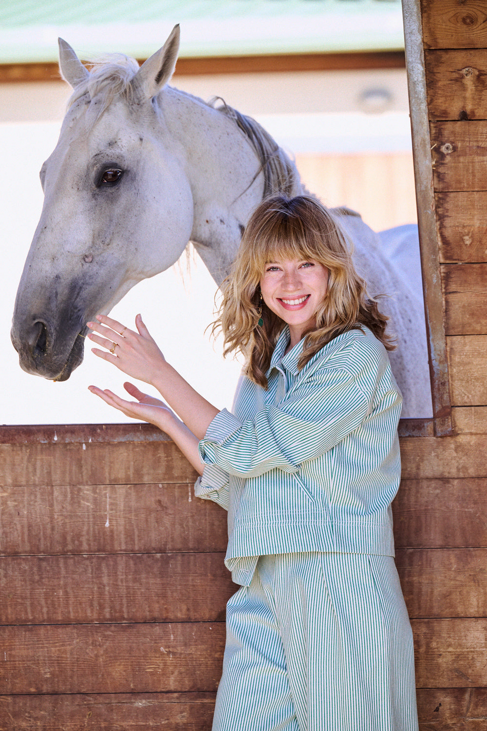 Veste Viky rayures vertes