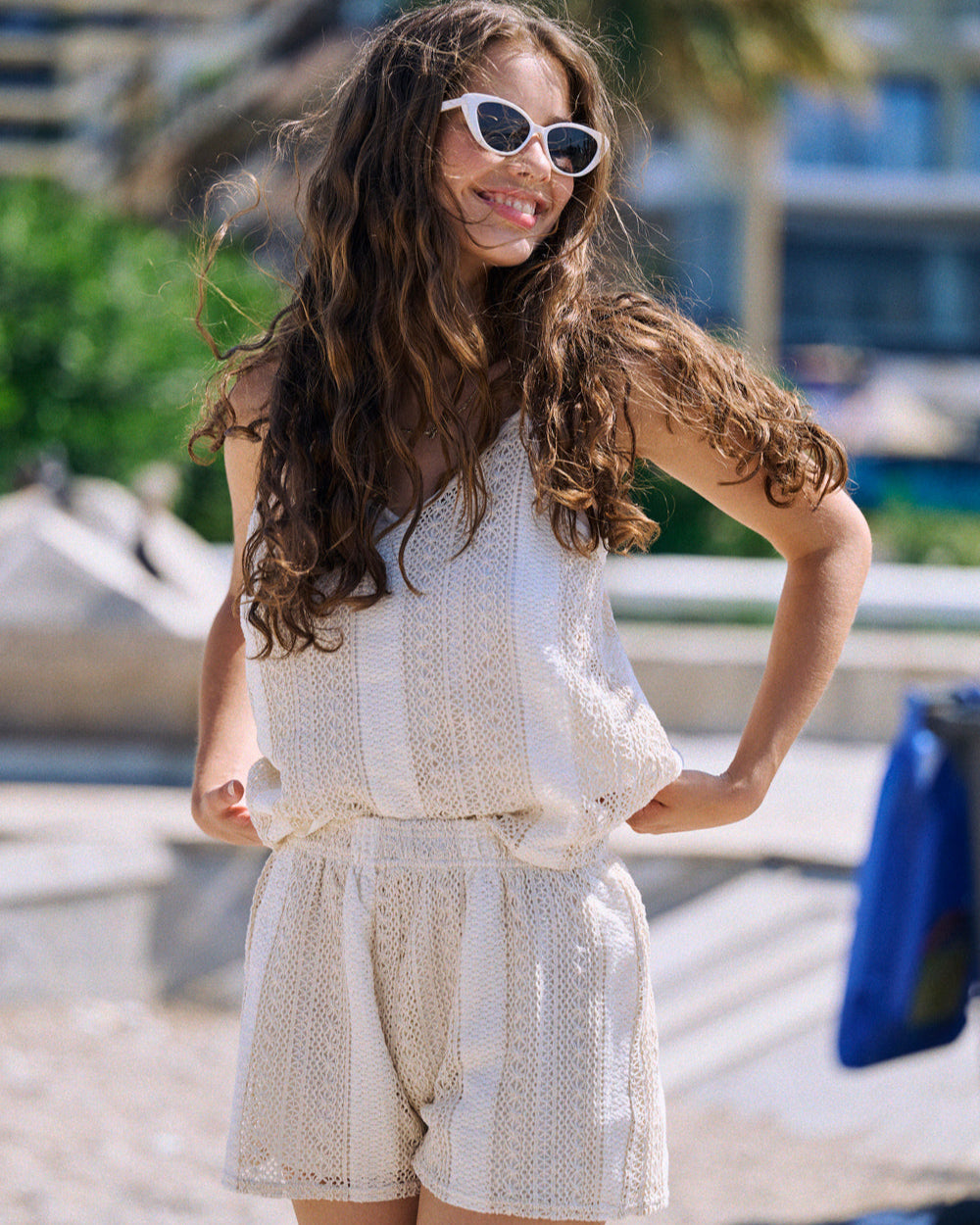 Top Timi en crochet beige