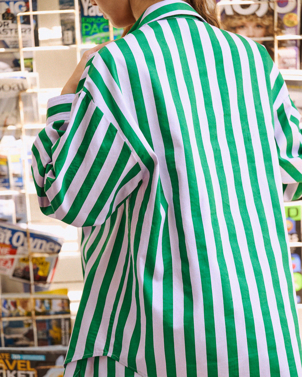 Chemise Calanque rayures vertes