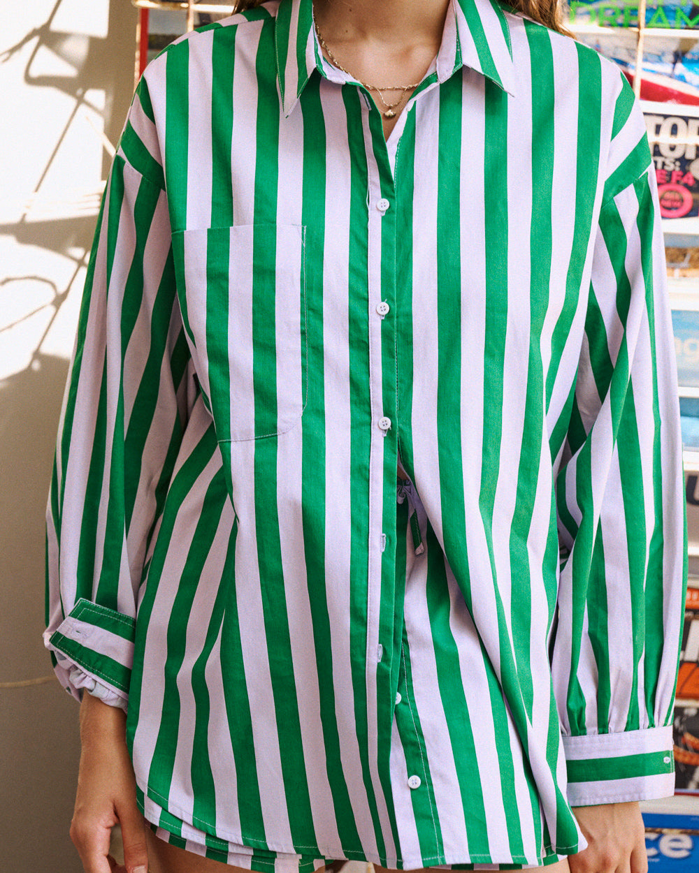 Chemise Calanque rayures vertes