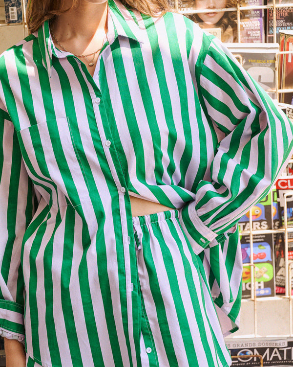 Chemise Calanque rayures vertes