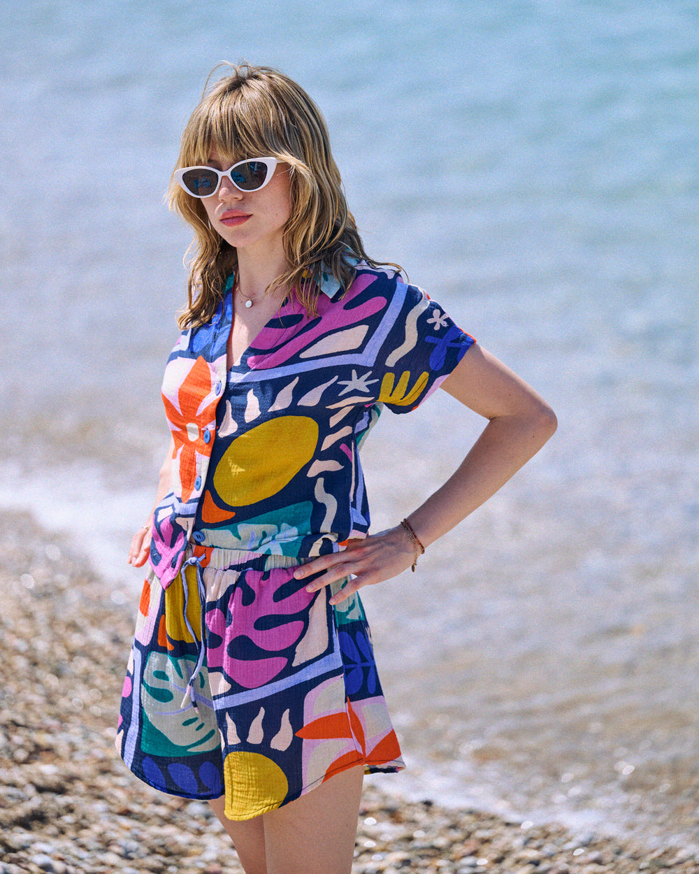 Ensemble imprimé Botanique bleu