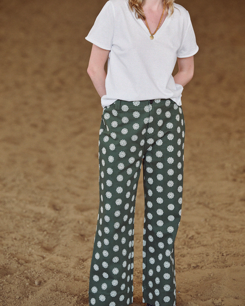 Pantalon Palot brodé kaki