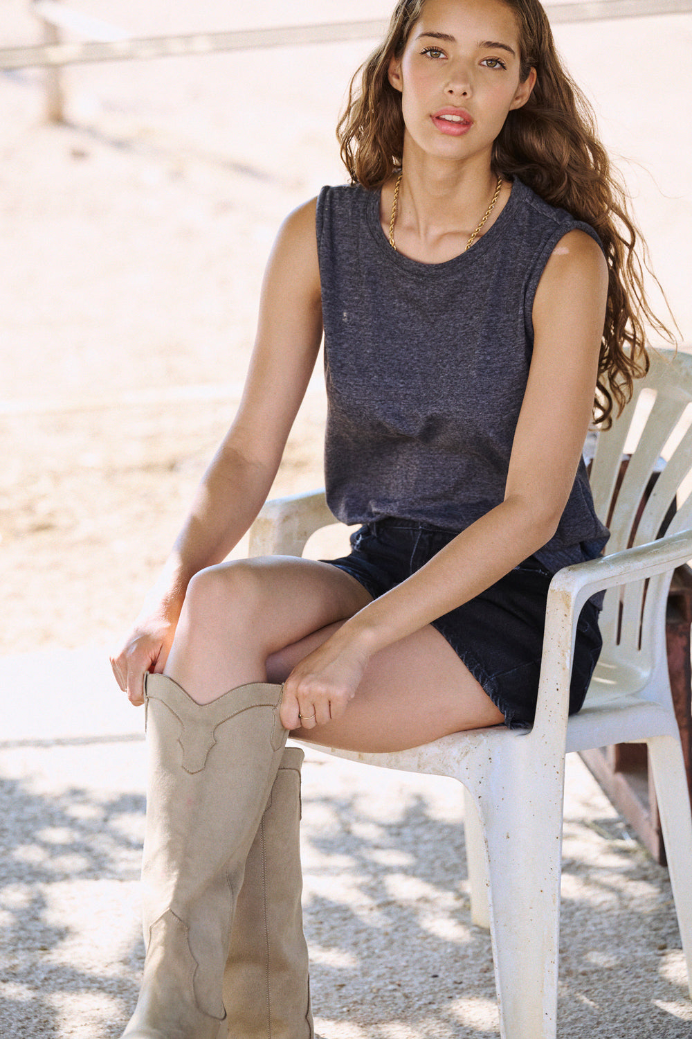 Grey Toupi Tank Top