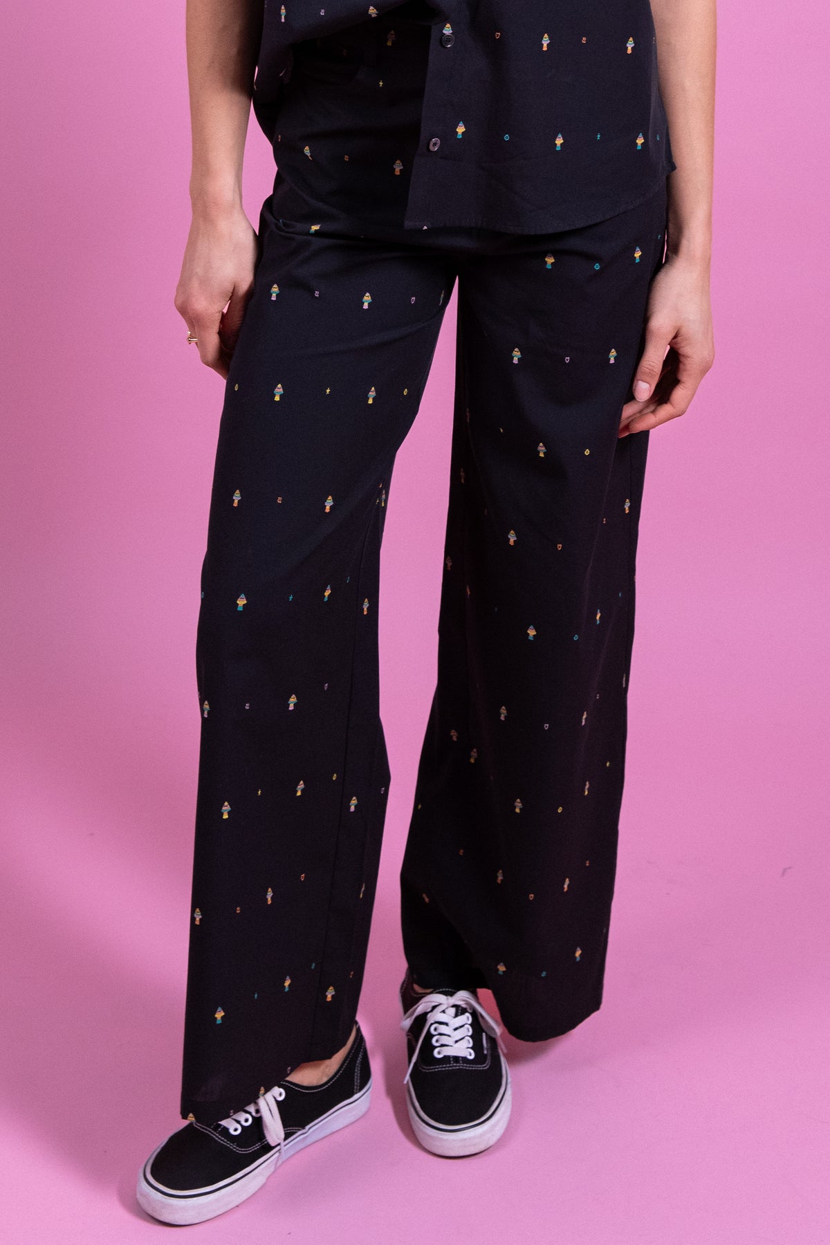Pantalon Pali noir brodé