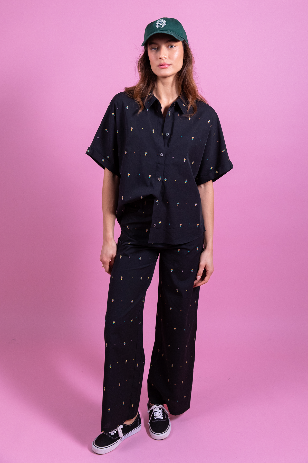 Pantalon Pali noir brodé