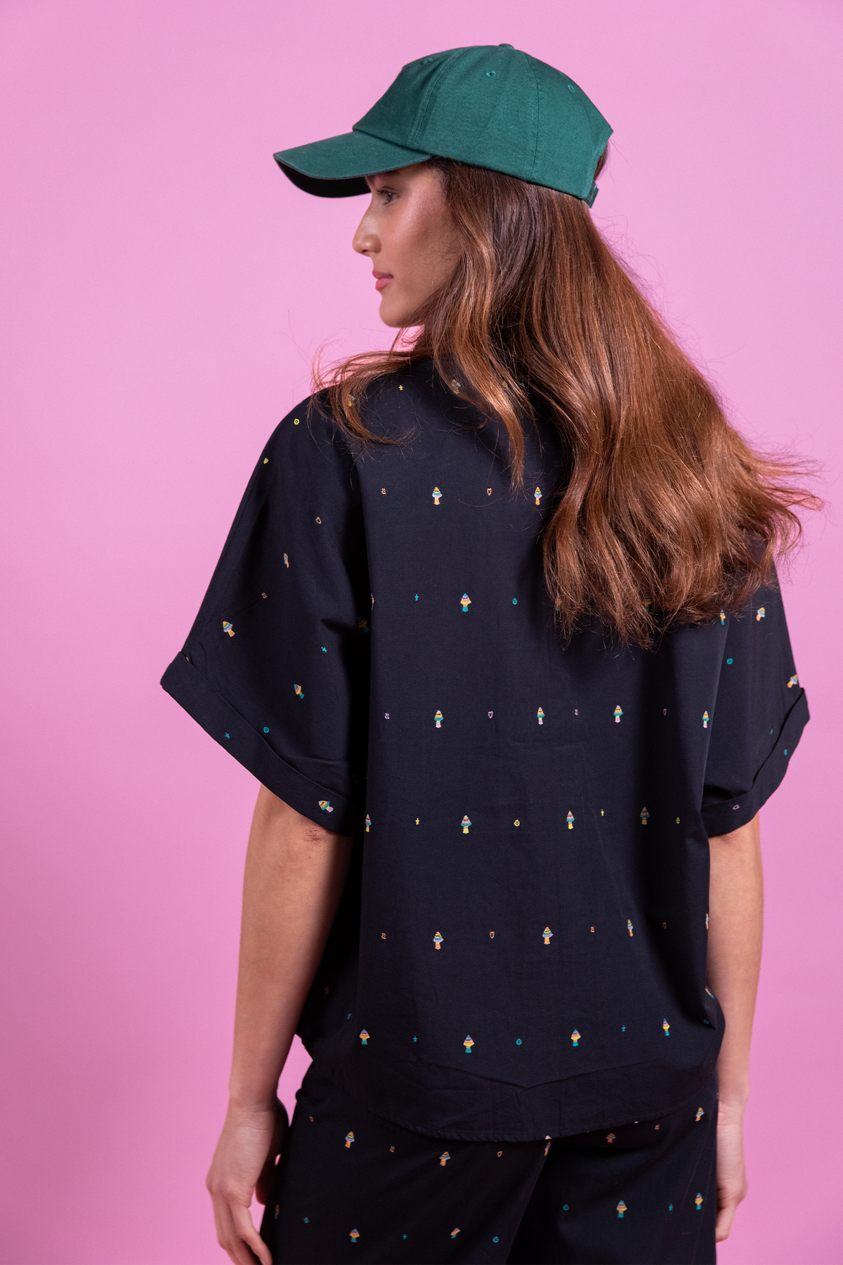 Carine black embroidered shirt