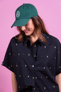 Carine black embroidered shirt