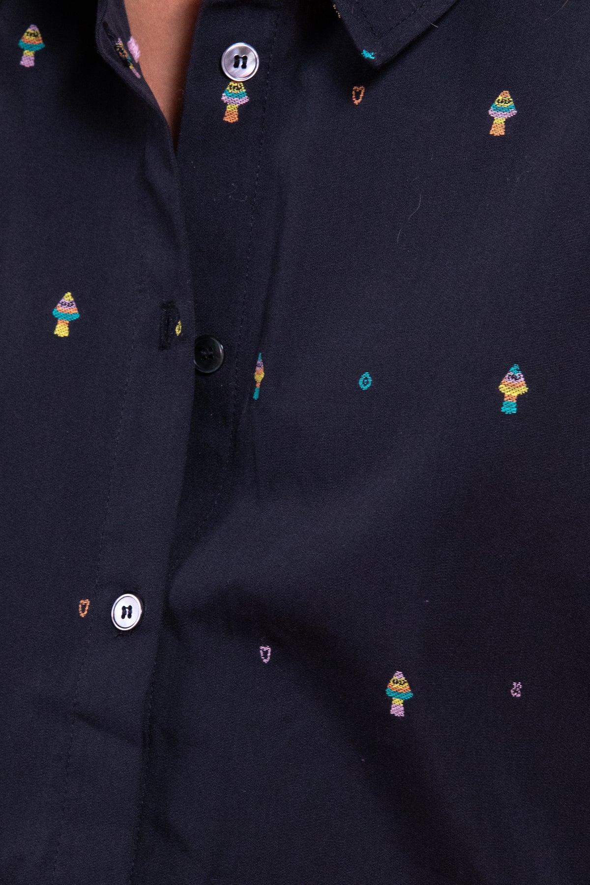 Carine black embroidered shirt