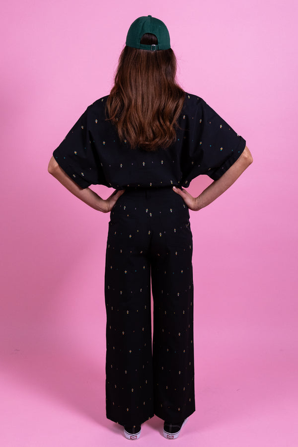 Pantalon Pali noir brodé