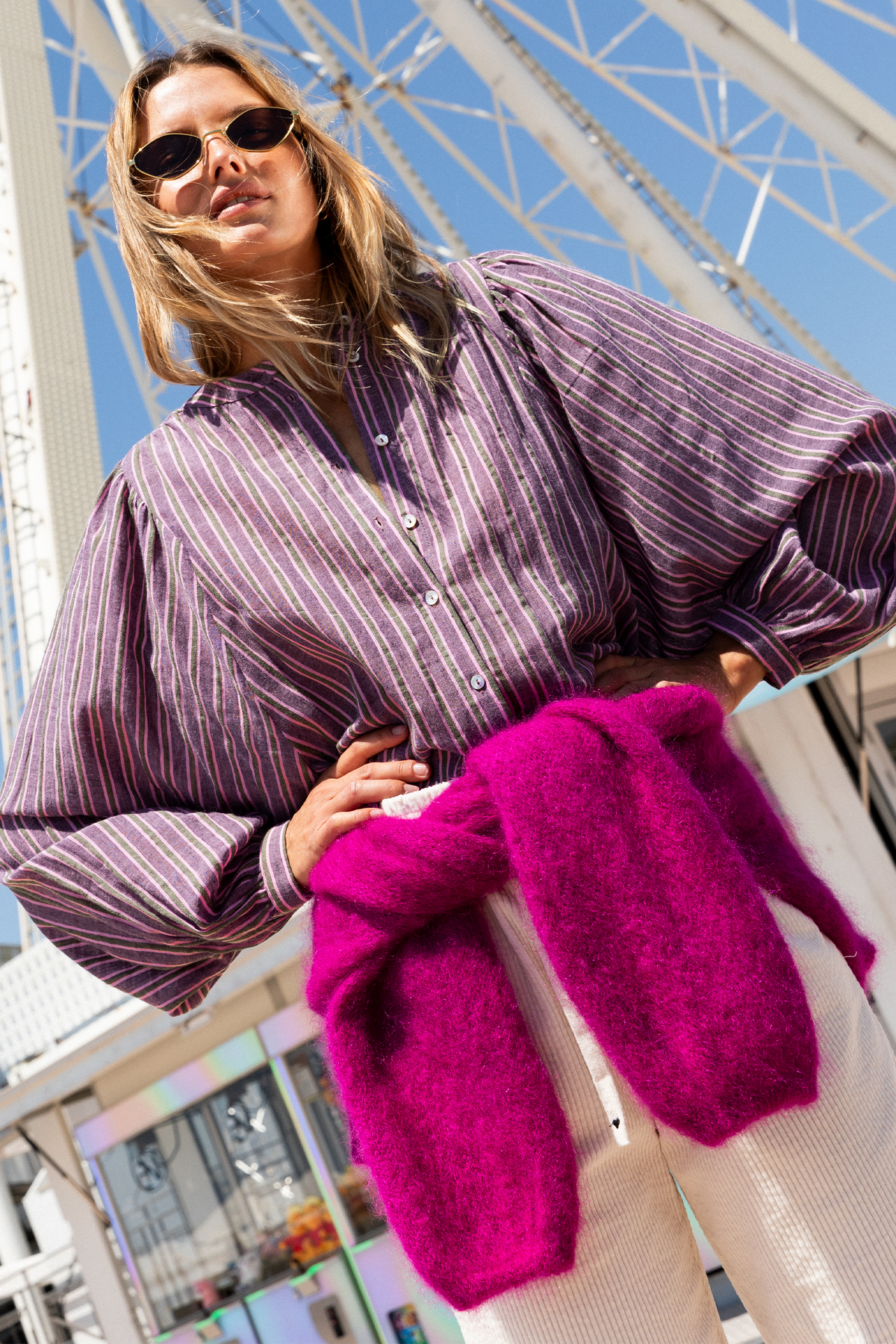 Blouse Baptista rayures violettes