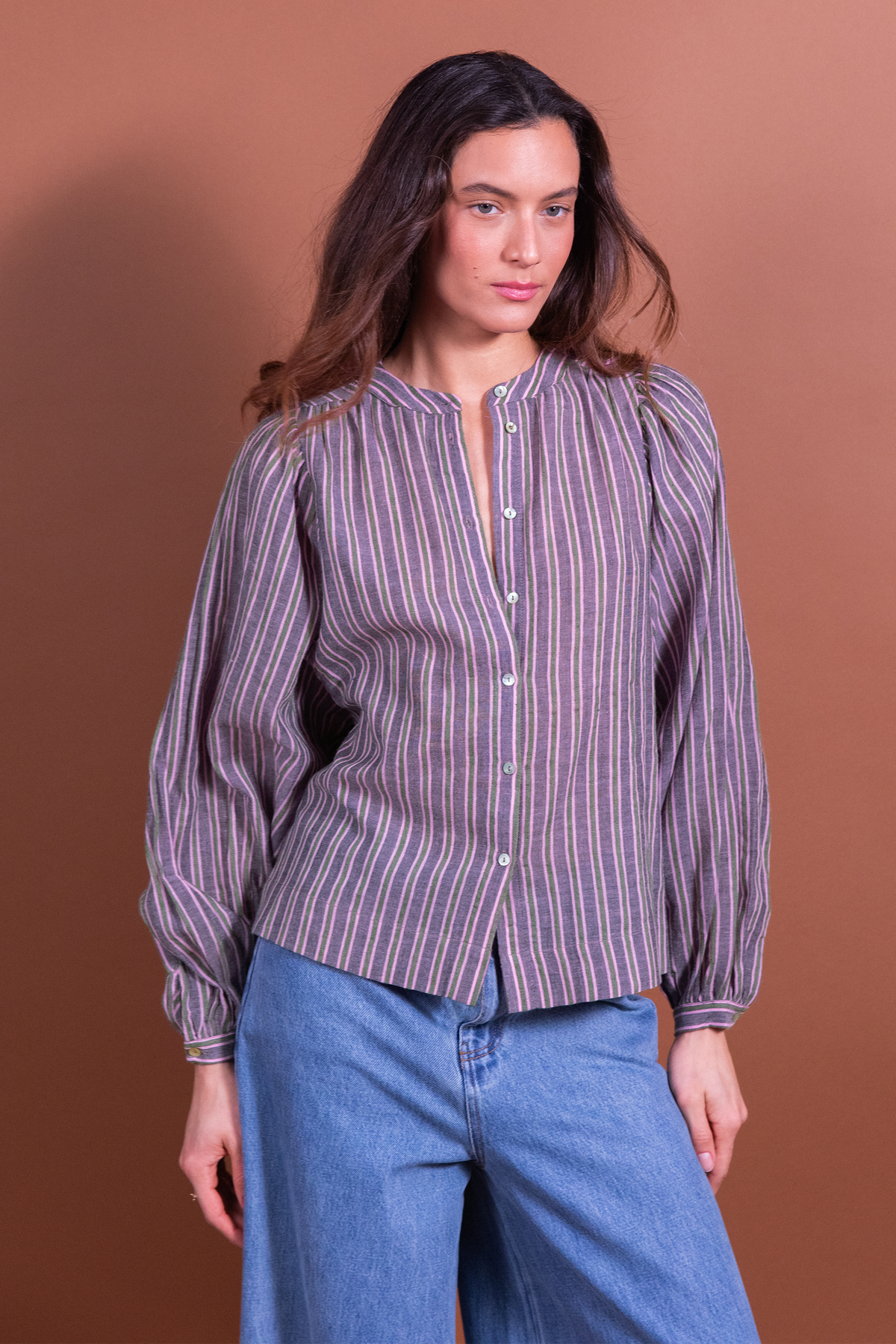 Blouse Baptista rayures violettes