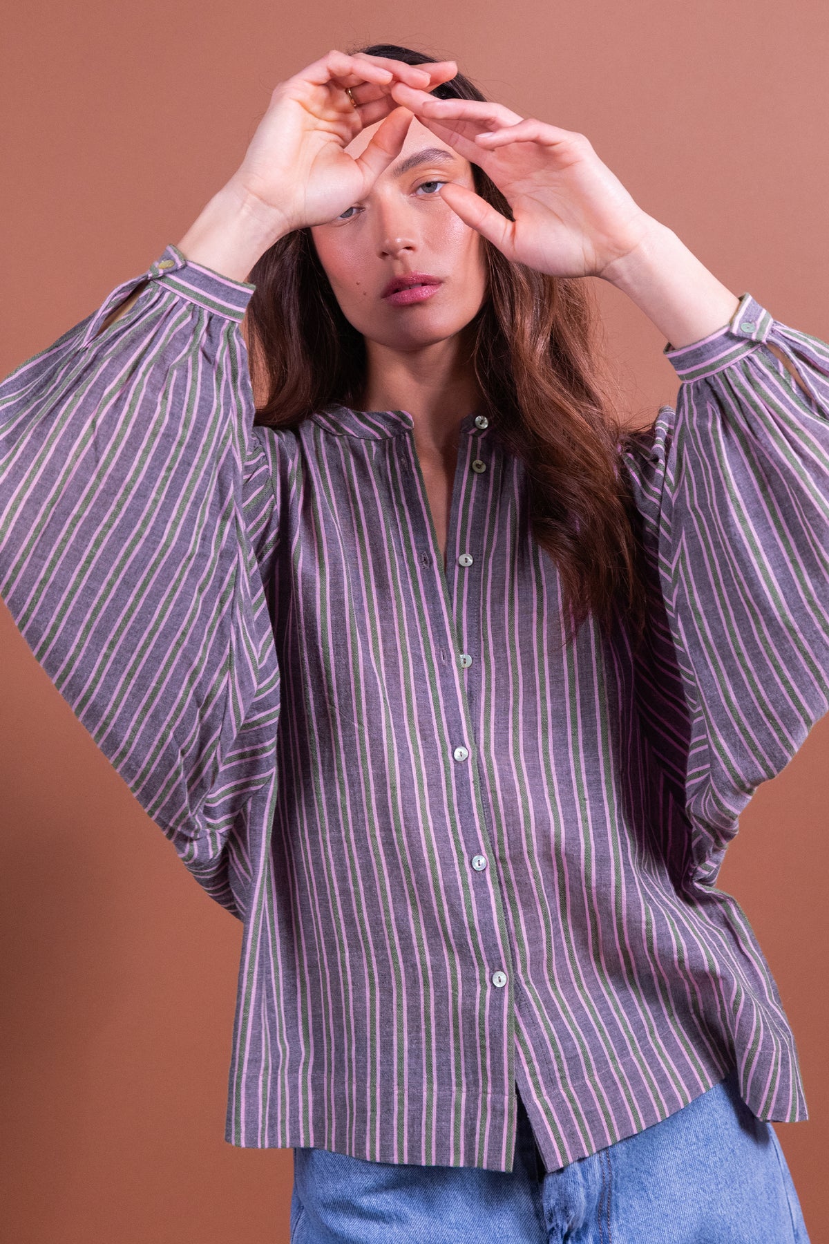 Blouse Baptista rayures violettes