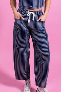 Priscille blue striped trousers