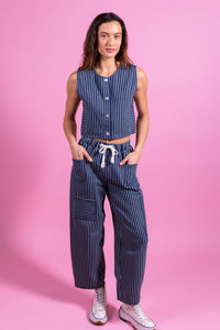 Ensemble Eddy rayures bleues