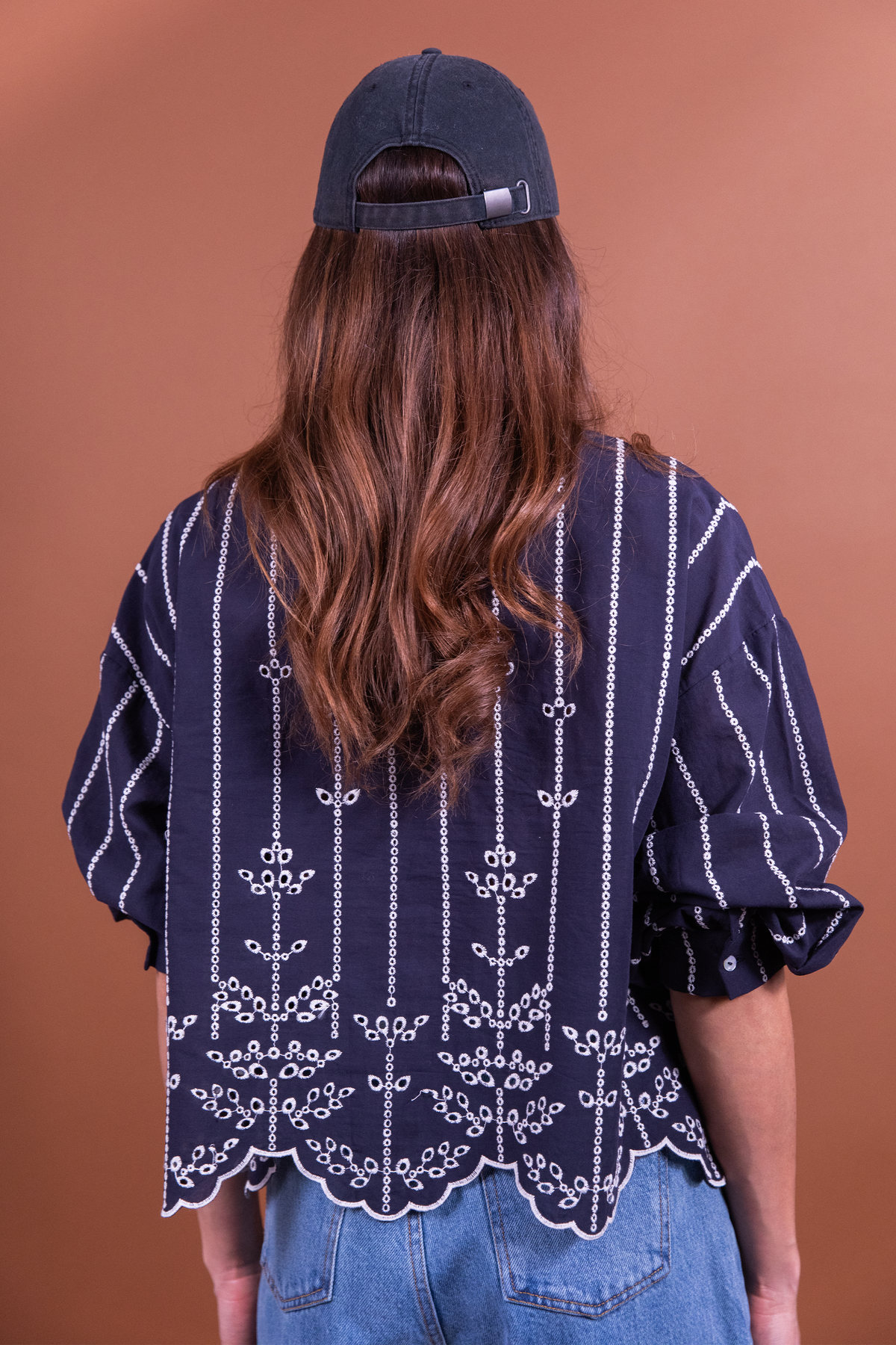 Blouse Berenice broderies bleues