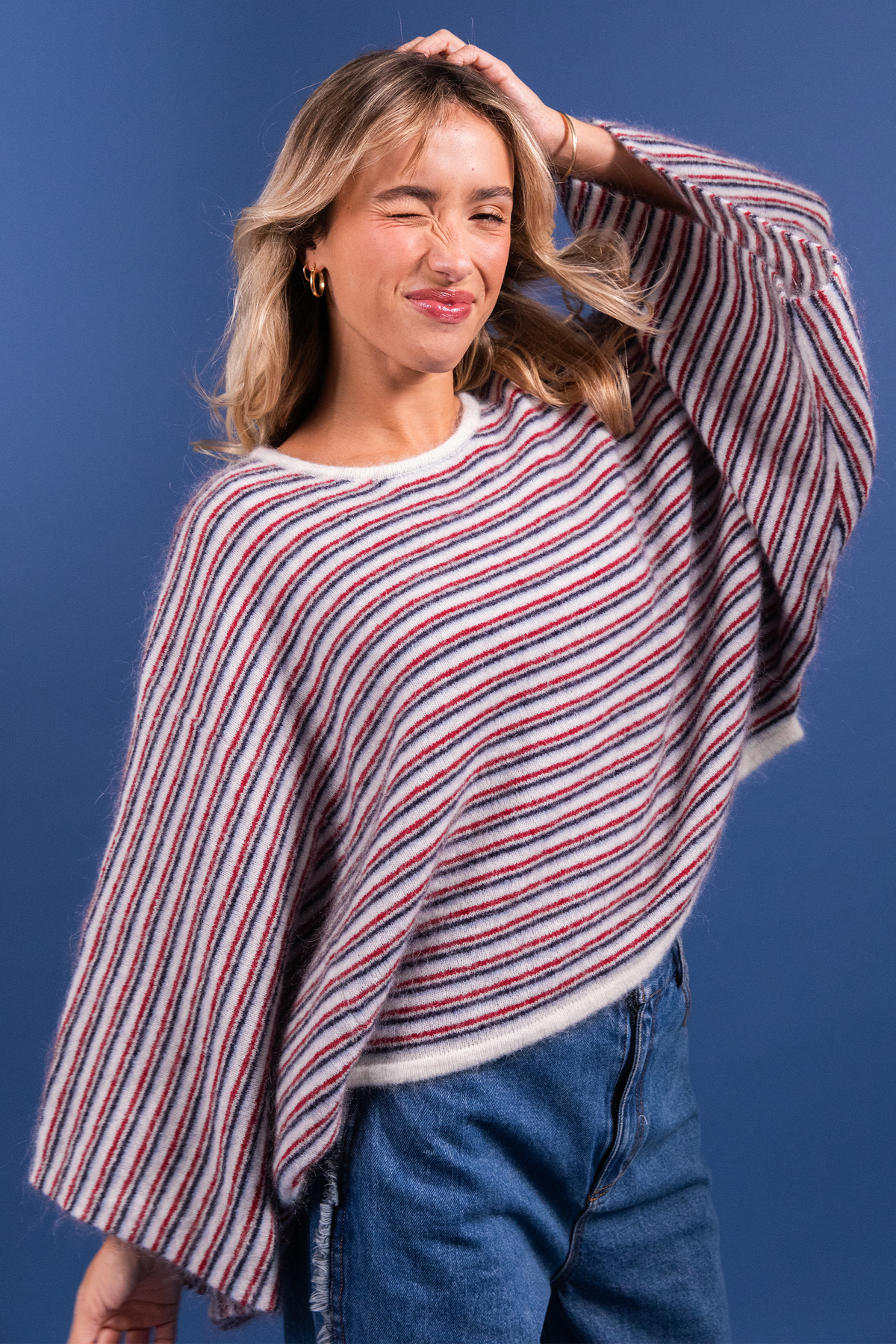 Pull Marceau rayures rouges