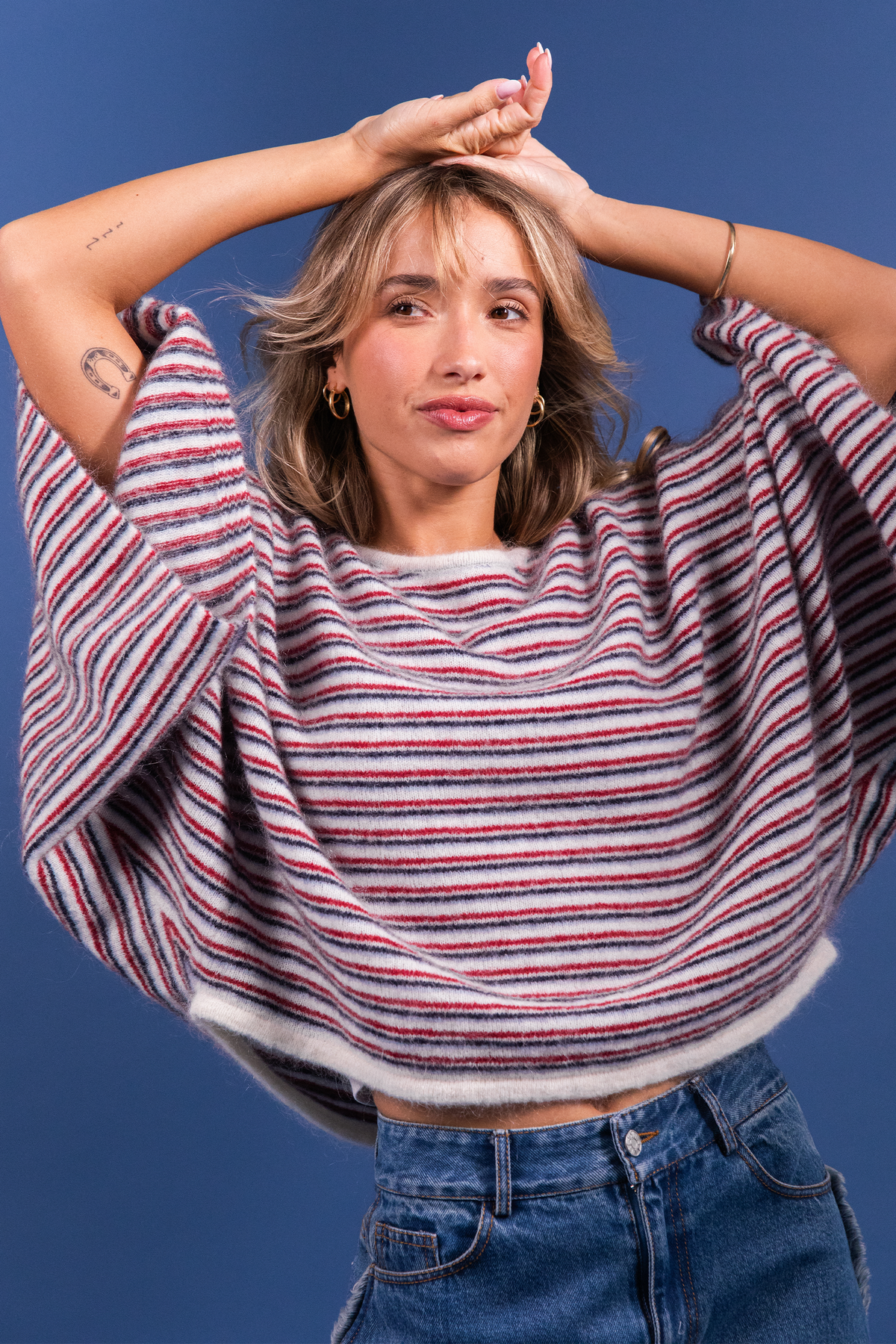 Pull Marceau rayures rouges