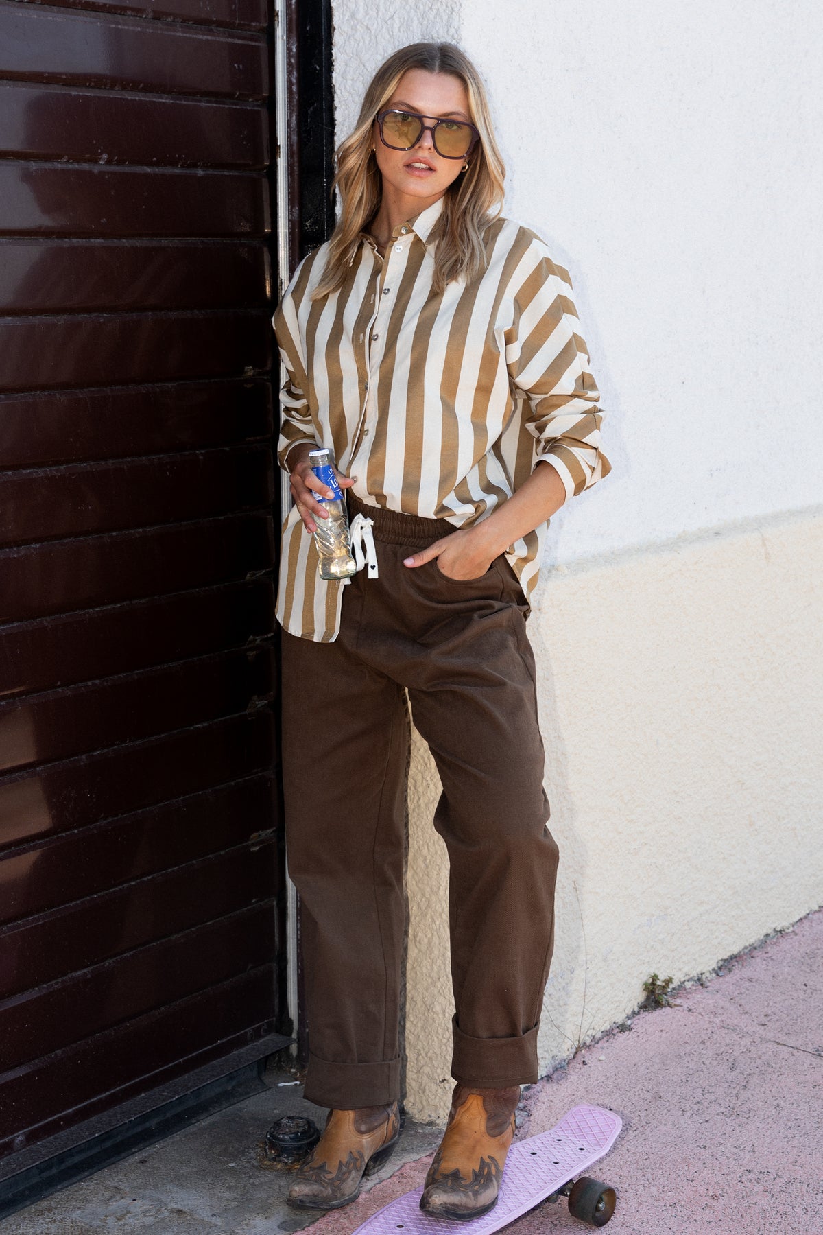 Chemise Callya rayures marron
