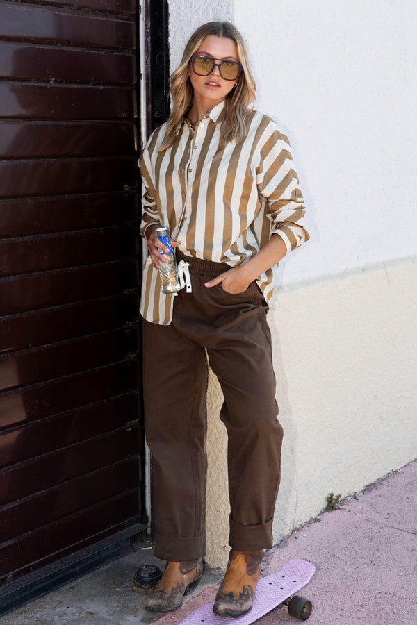 Chemise Callya rayures marron