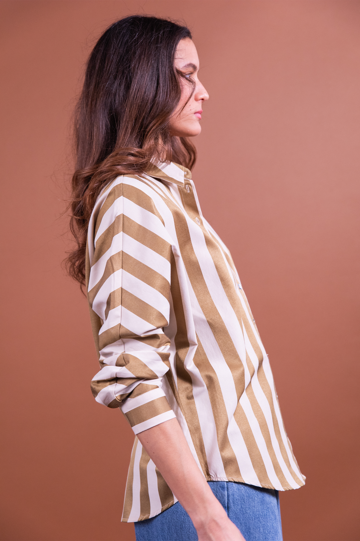 Chemise Callya rayures marron