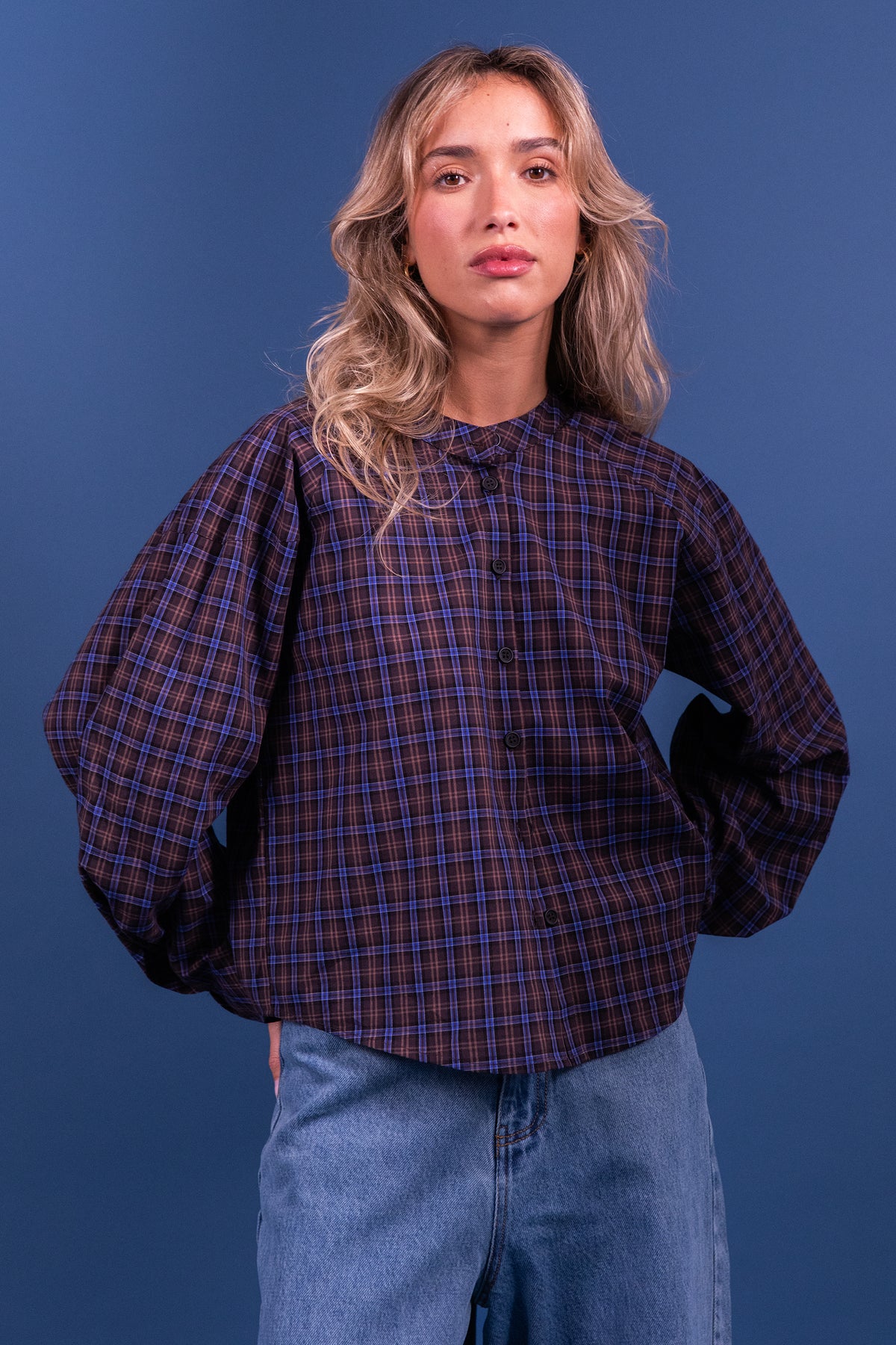 Chemise Cassandra carreaux marron