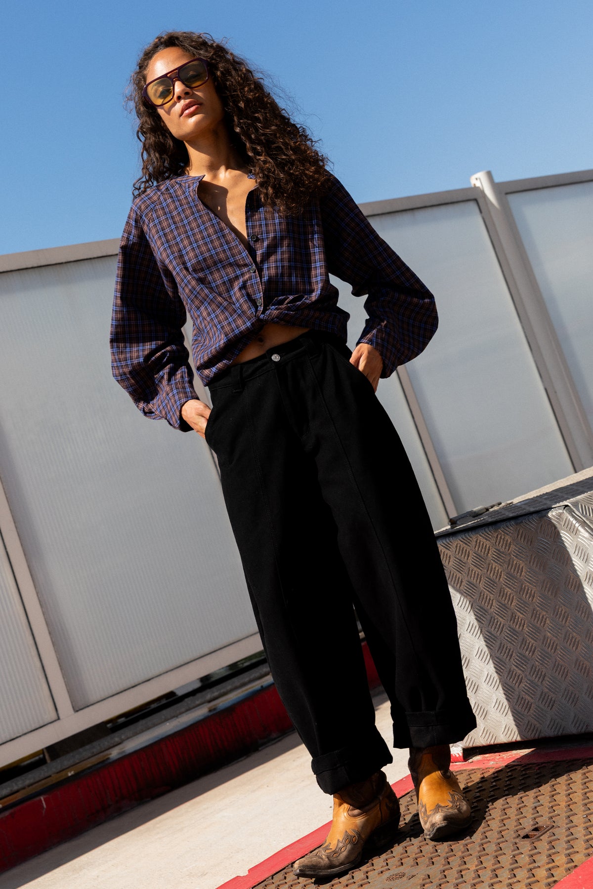 Chemise Cassandra carreaux marron