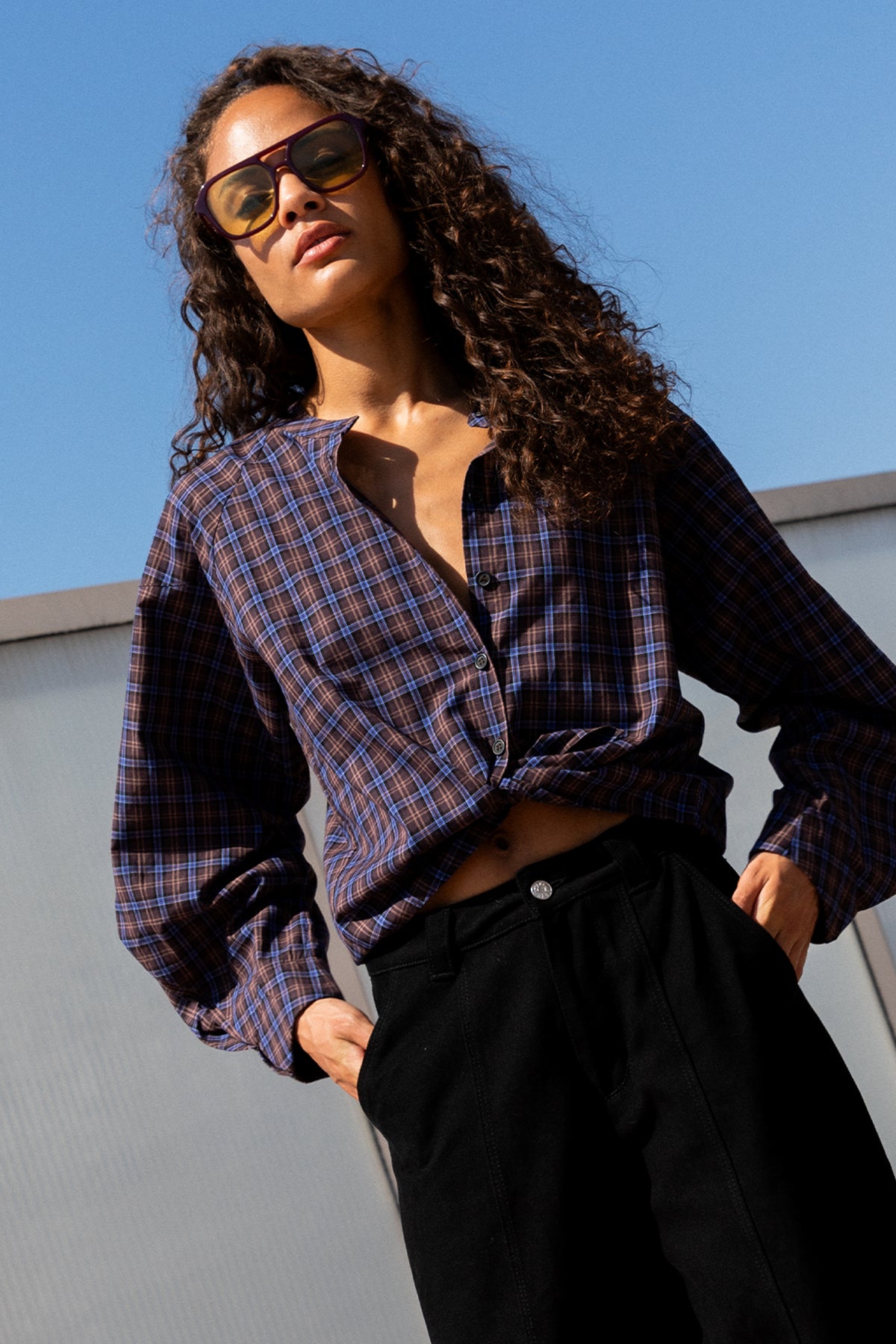 Chemise Cassandra carreaux marron