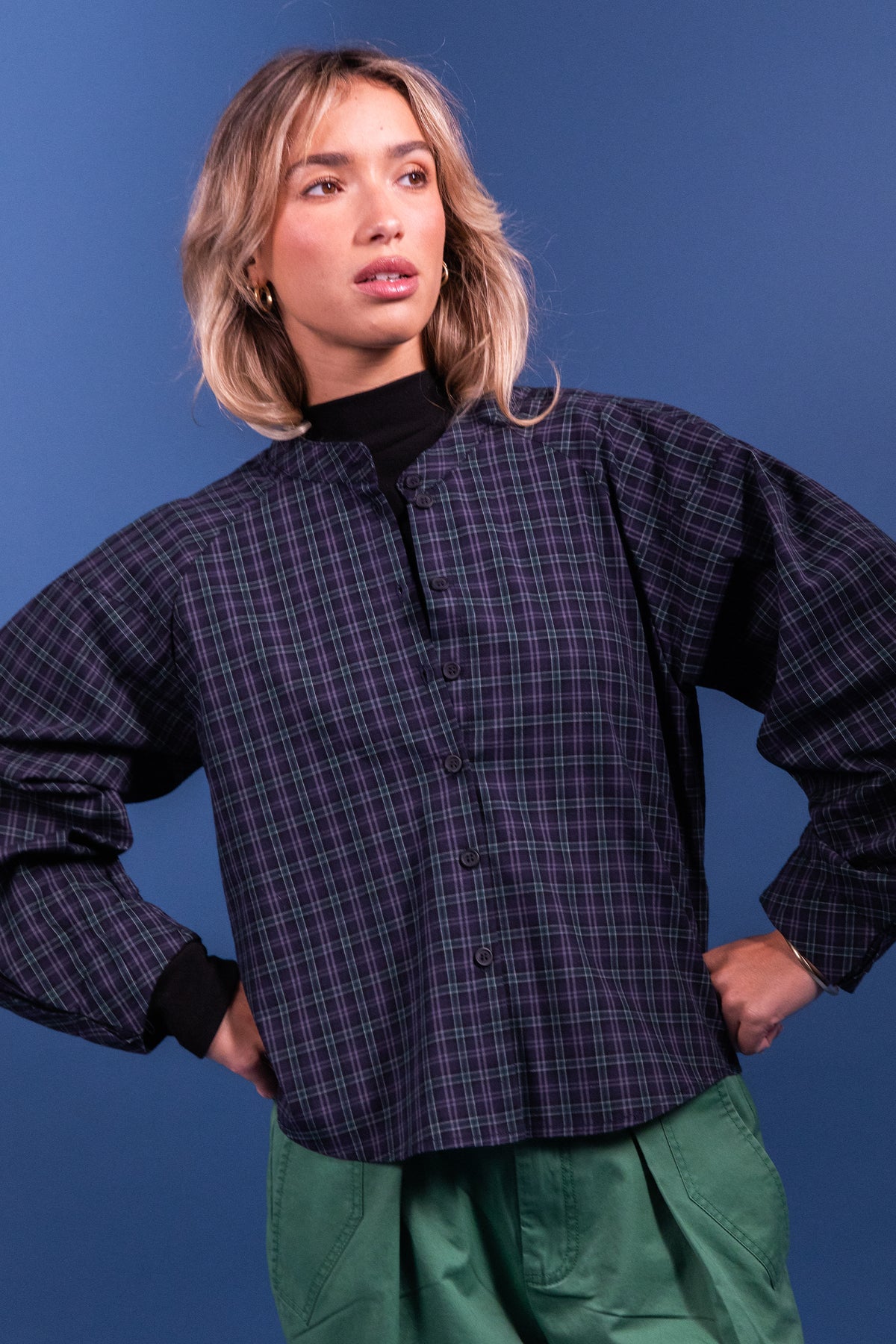 Chemise Cassandra carreaux marine