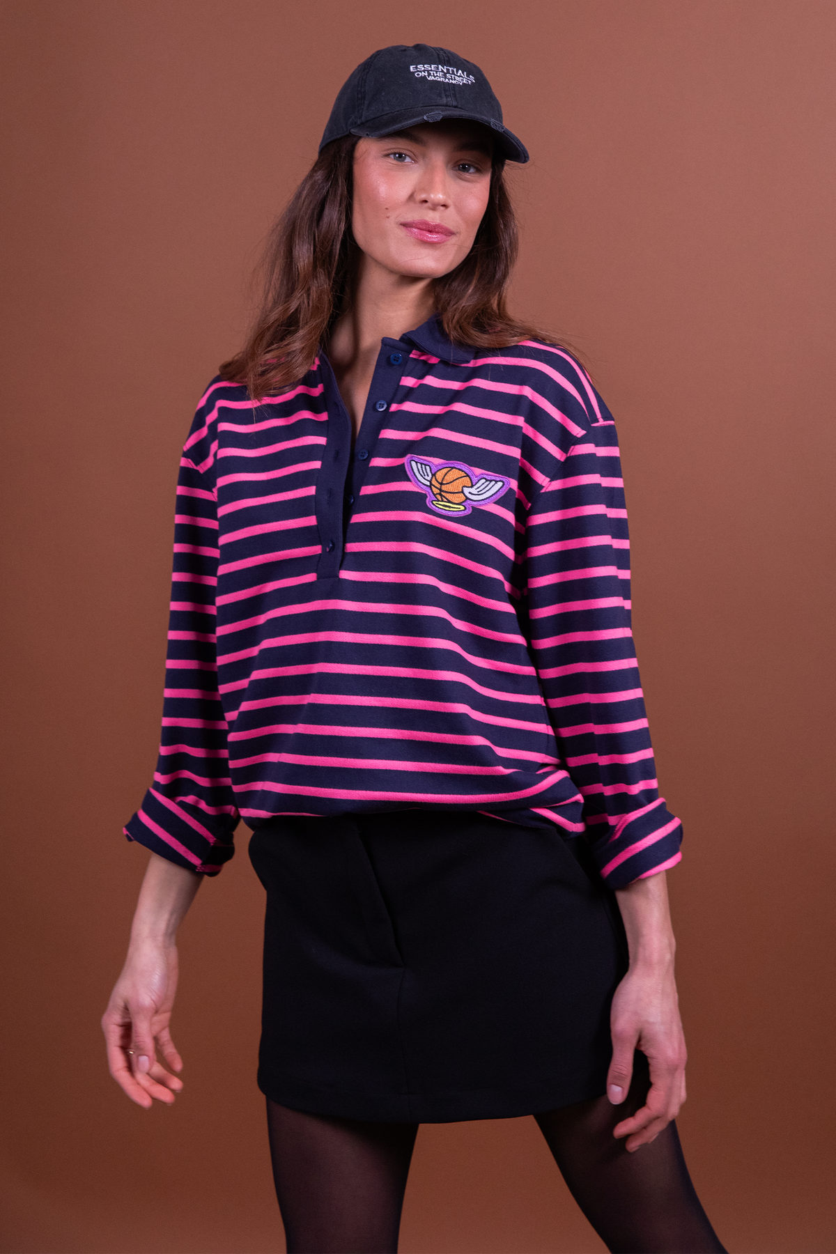 Sweat Nathane rayures roses