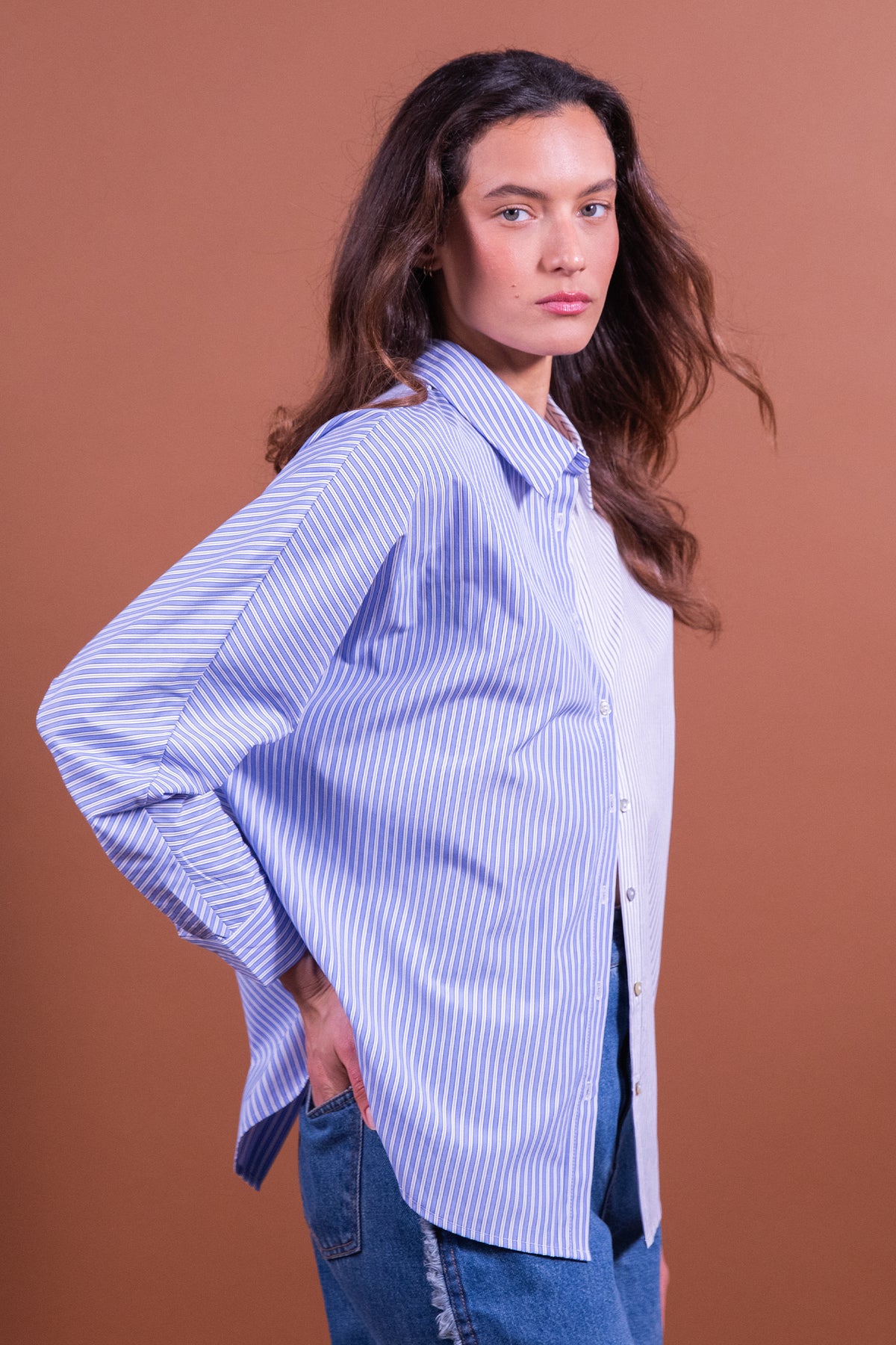 Cally blue striped shirt