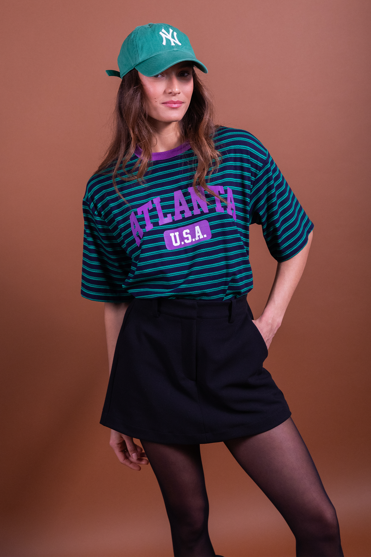 T-shirt Timothee rayures vertes