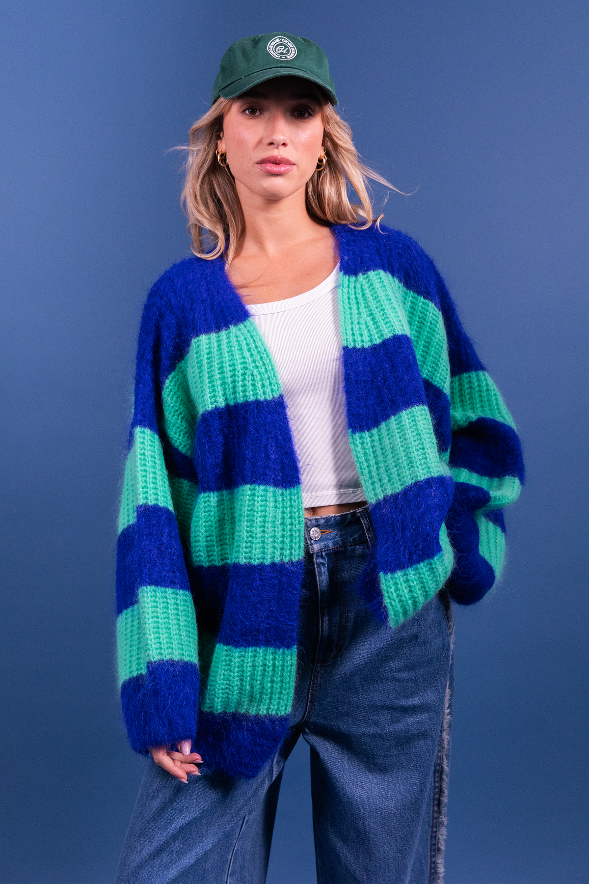 Gilet Lambert rayé bleu & vert