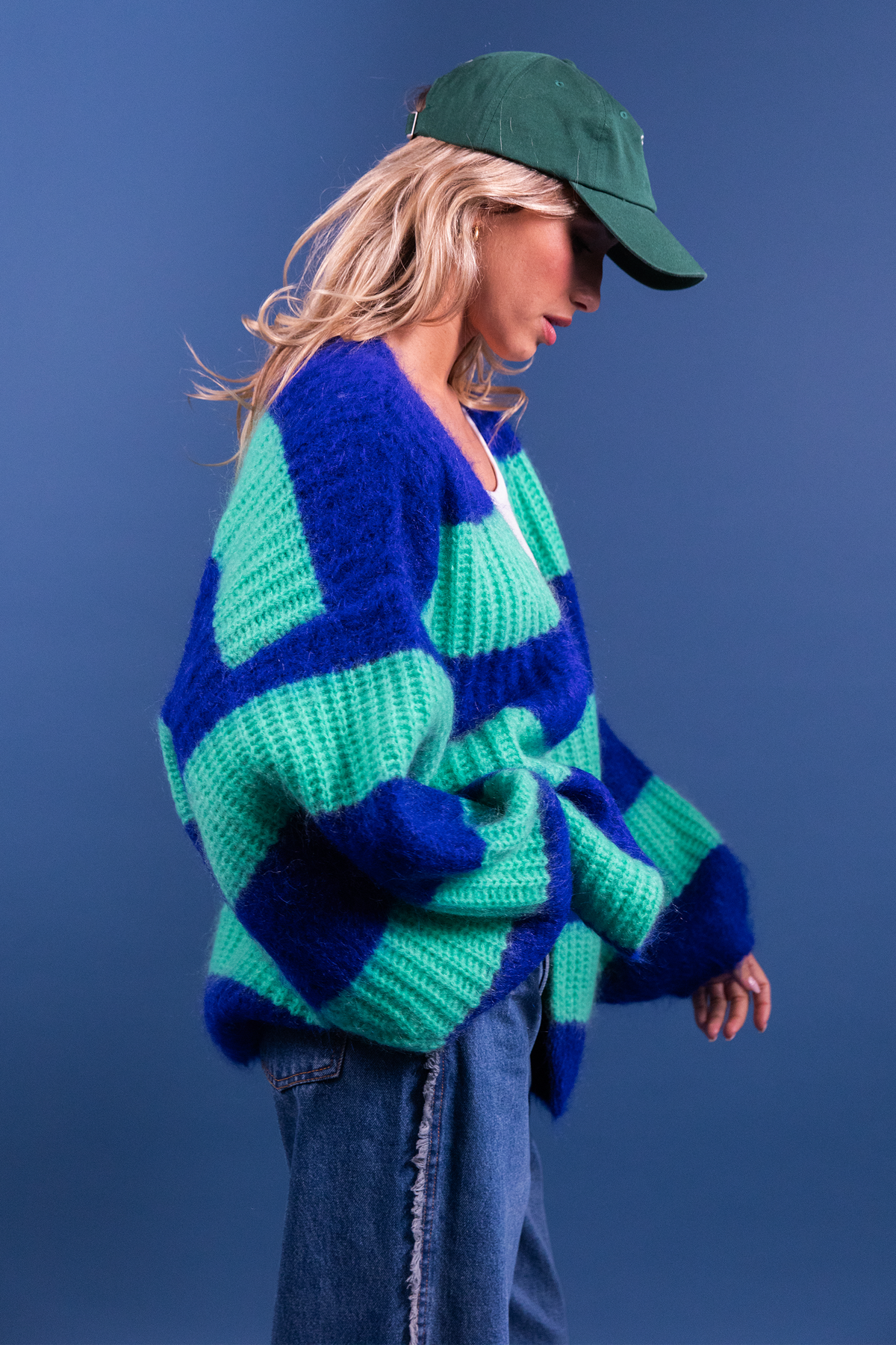 Gilet Lambert rayé bleu & vert