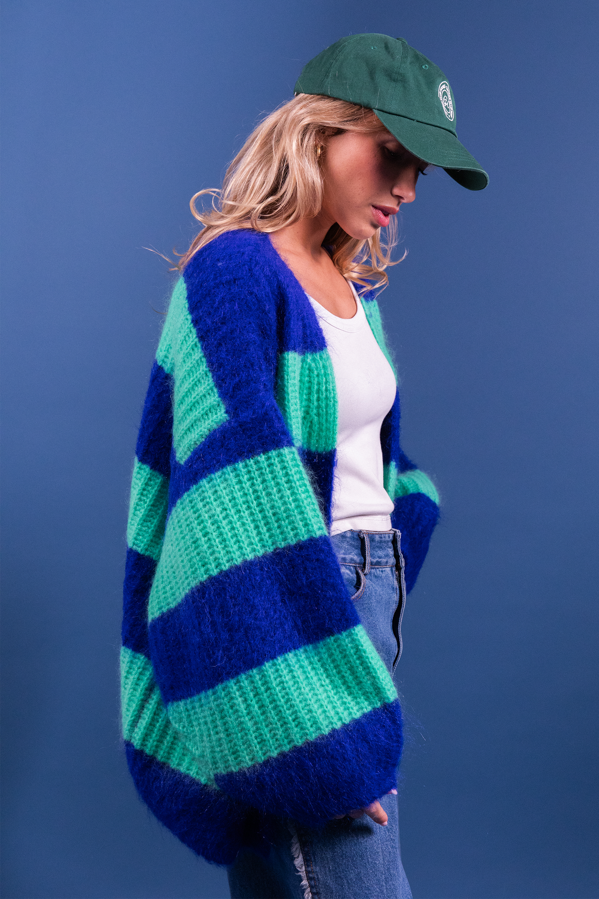Gilet Lambert rayé bleu & vert