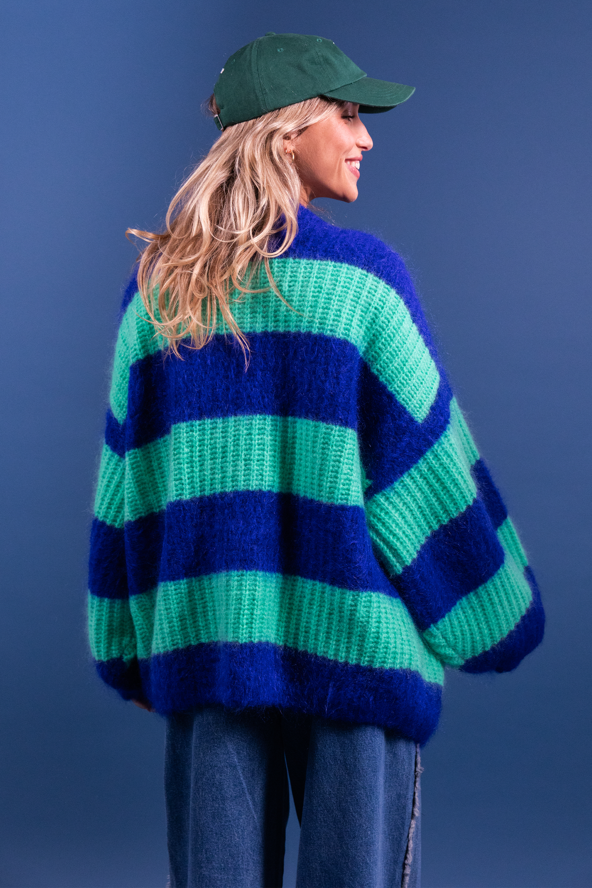 Gilet Lambert rayé bleu & vert