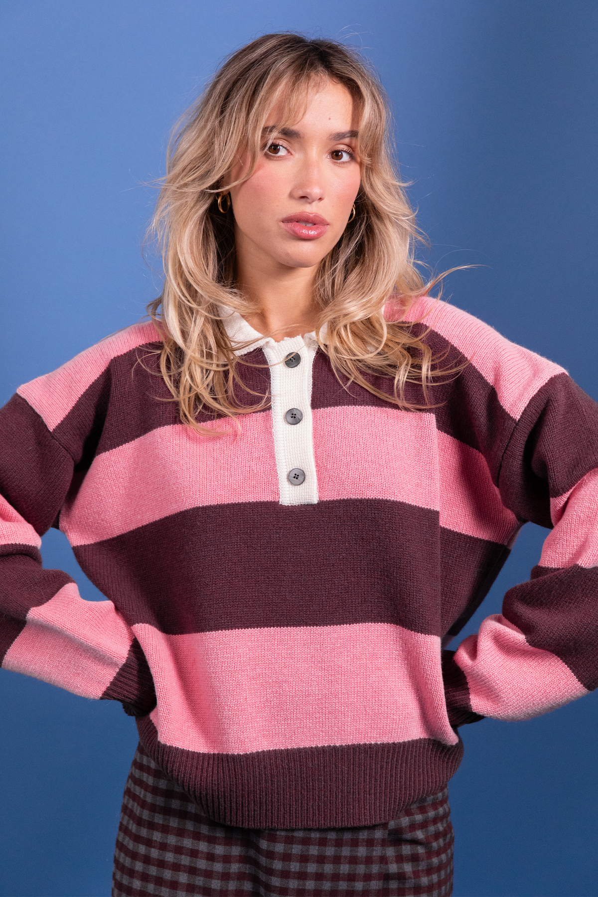 Pull Maiwen rayures roses