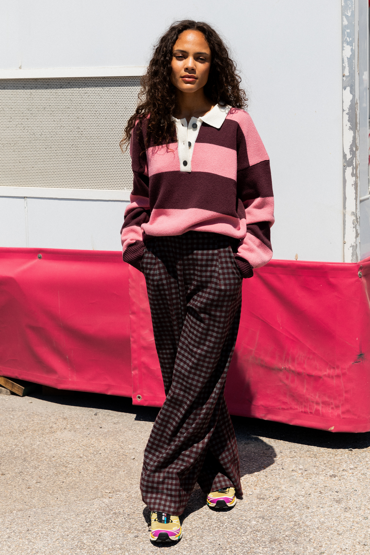 Pull Maiwen rayures roses