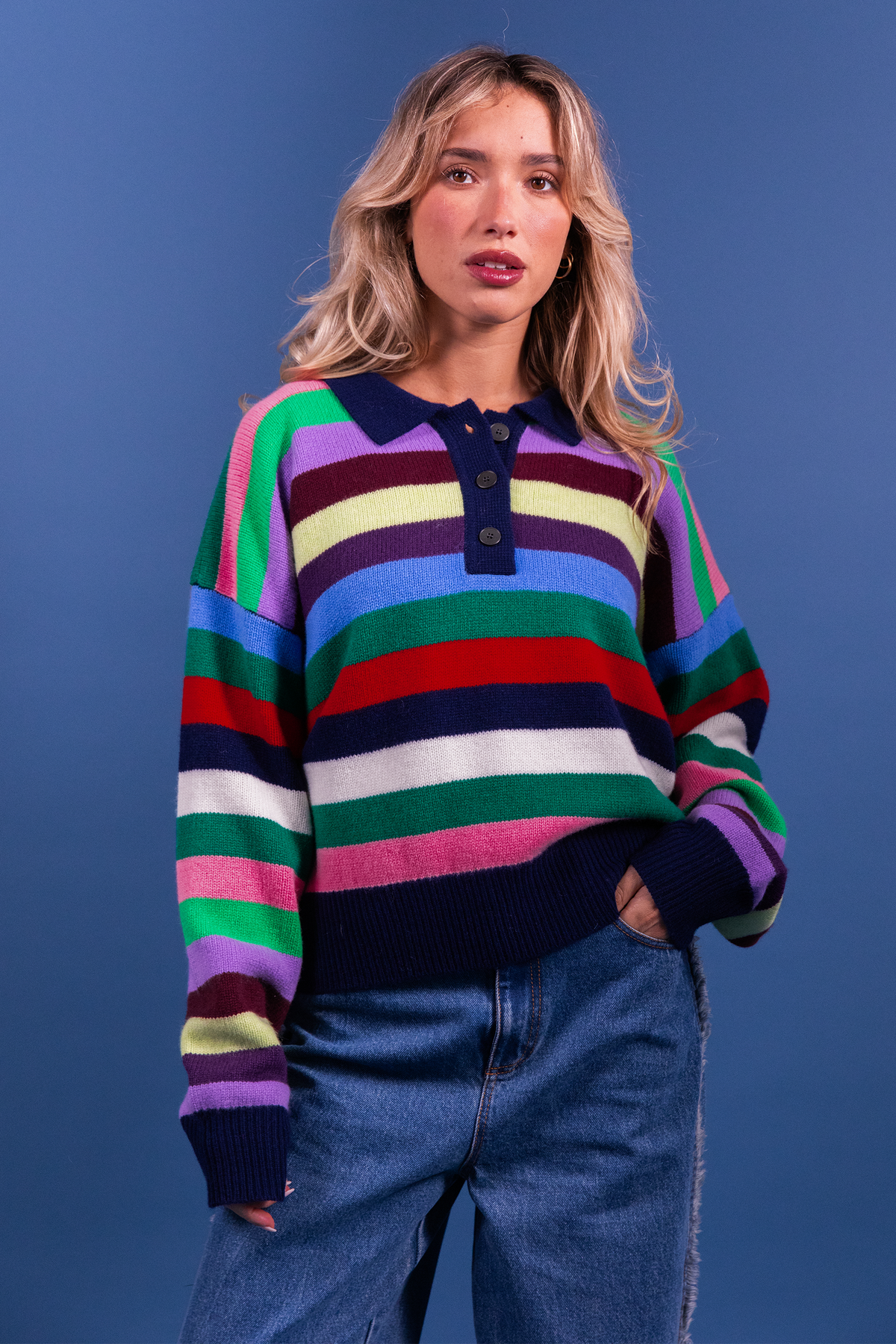 Pull Maiwen rayures multicolores