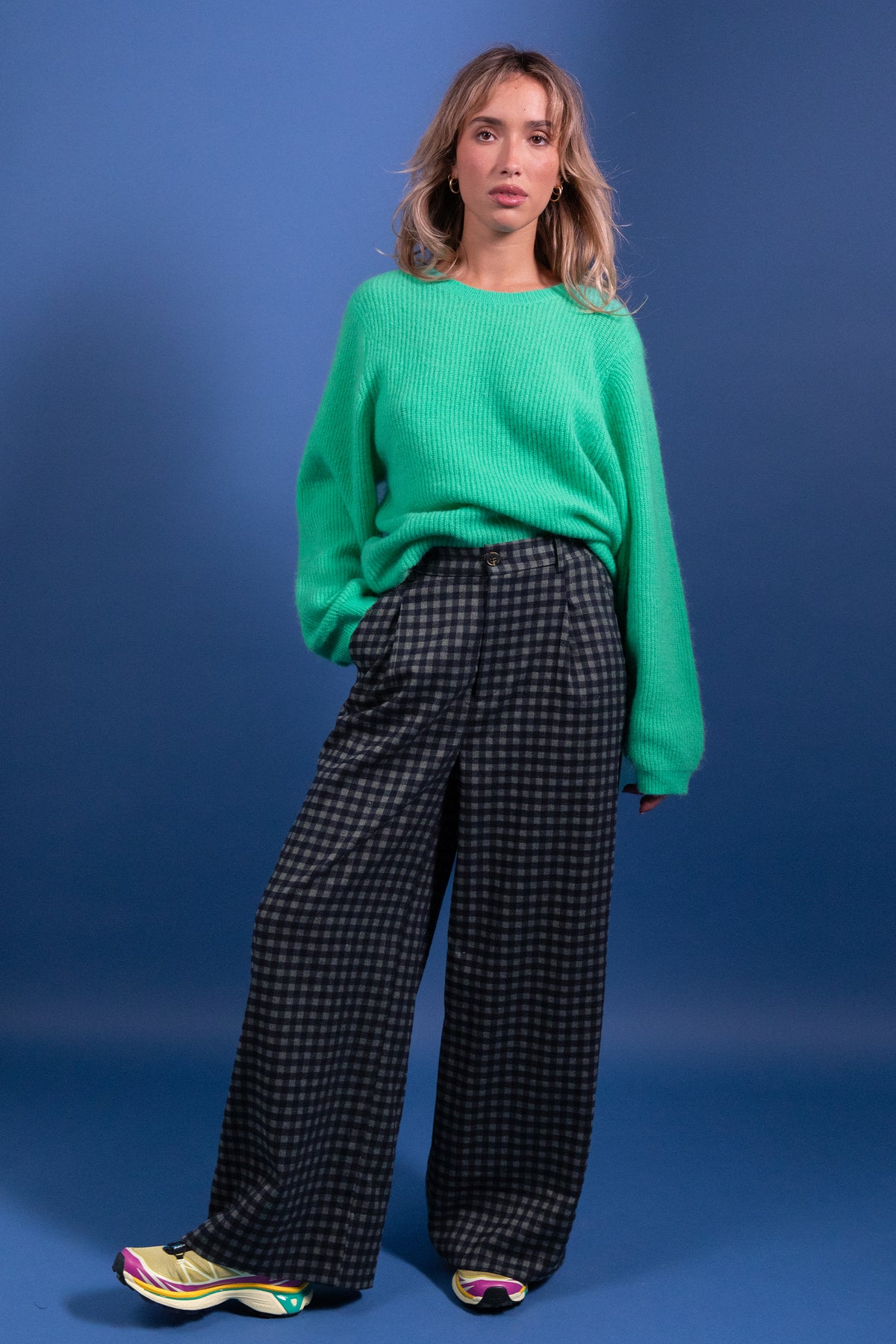 Pantalon Pakita carreaux bleus