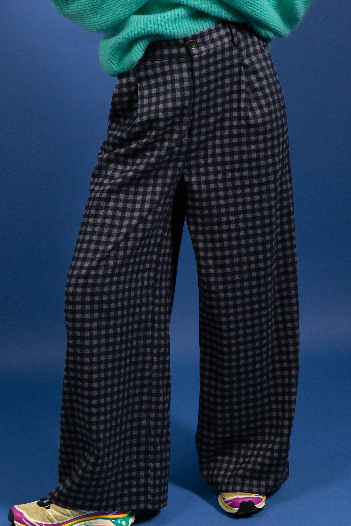 Pantalon Pakita carreaux bleus
