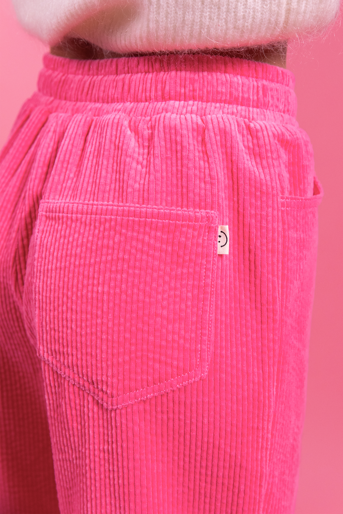 Pantalon Primo en velours rose