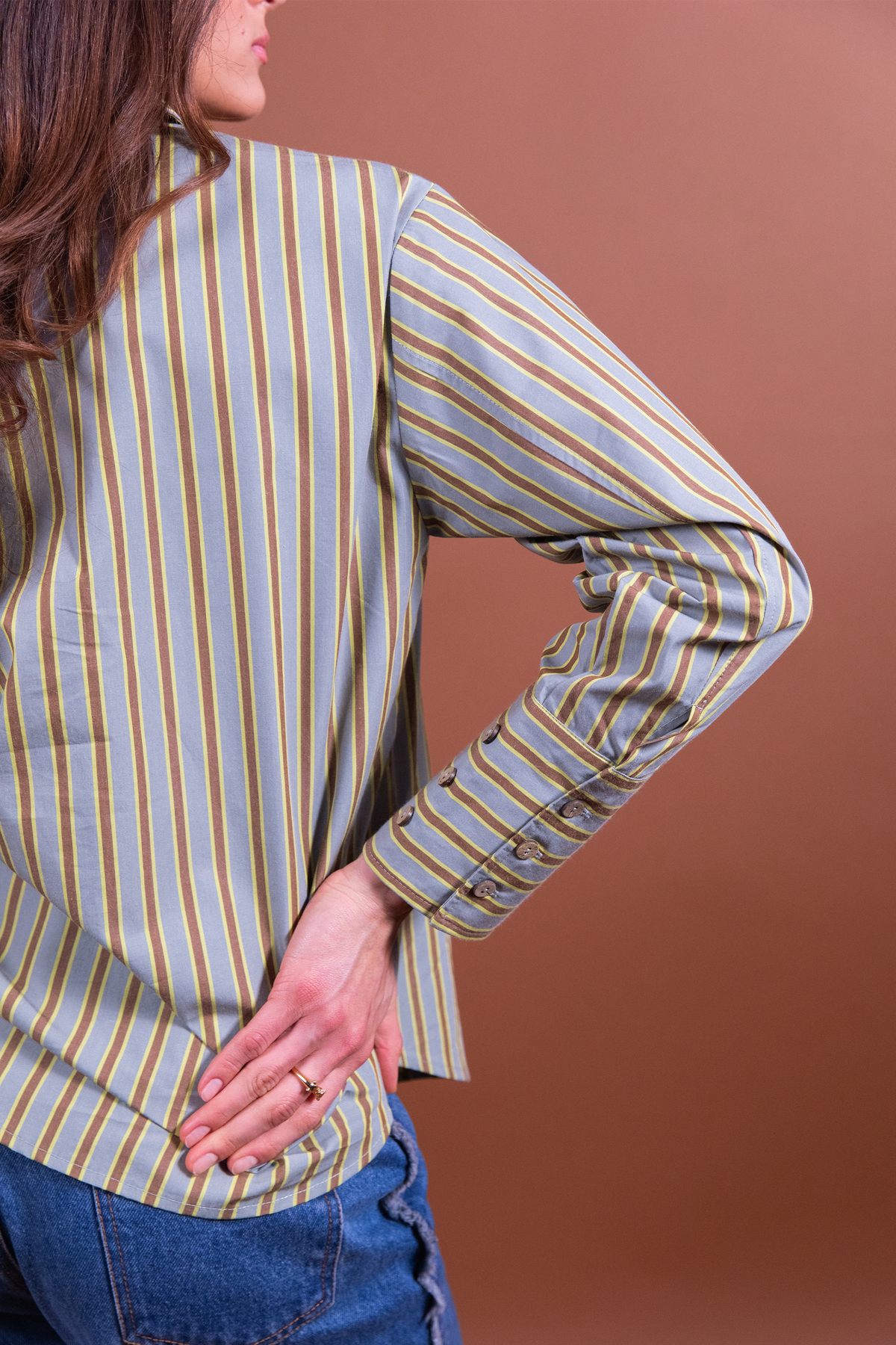 Chemise Cecilia rayures marron