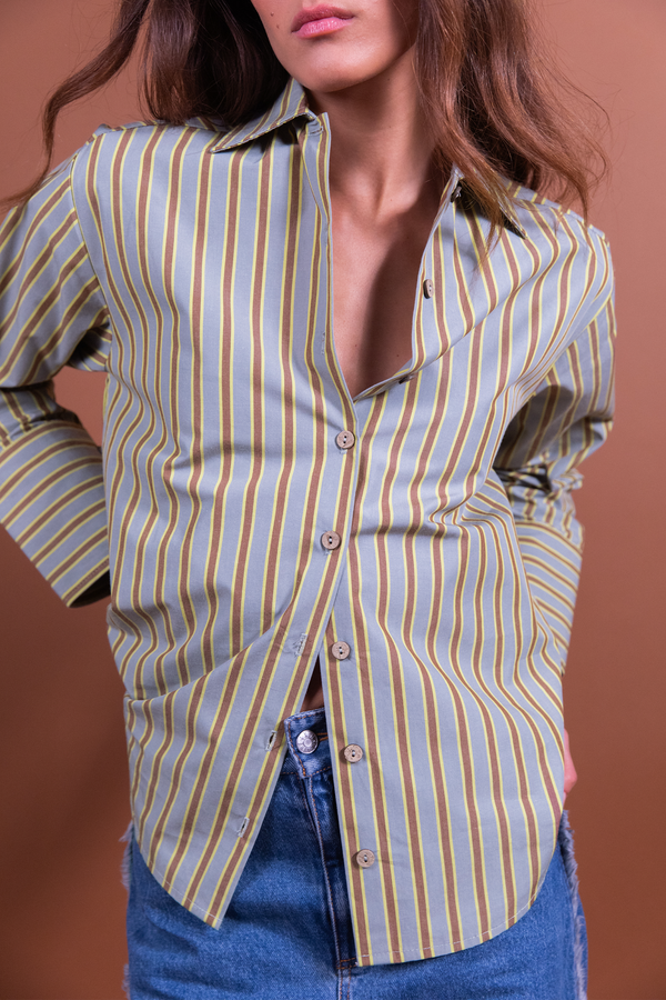 Chemise Cecilia rayures marron