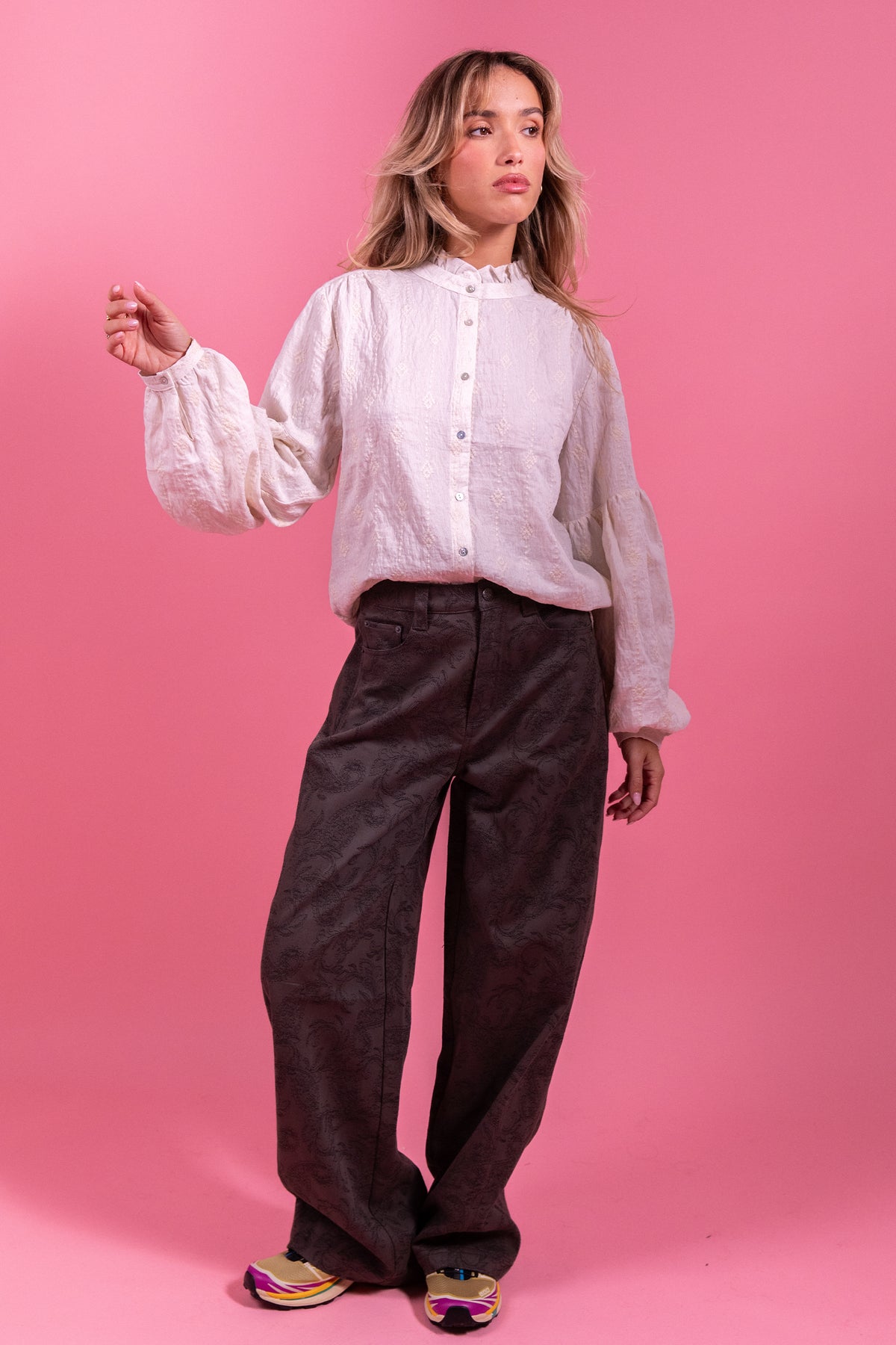 Blouse Blandine broderies blanches
