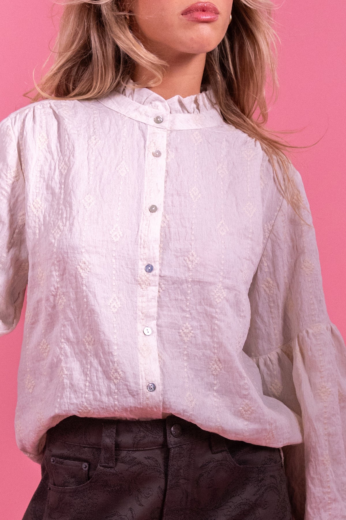 Blouse Blandine broderies blanches