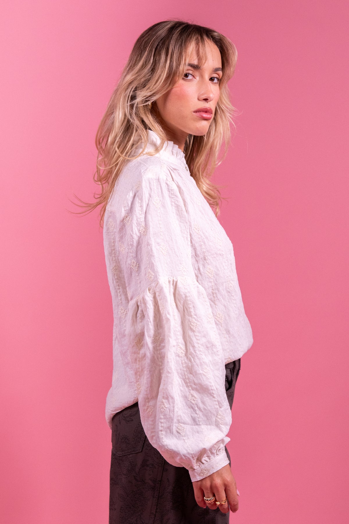 Blouse Blandine broderies blanches