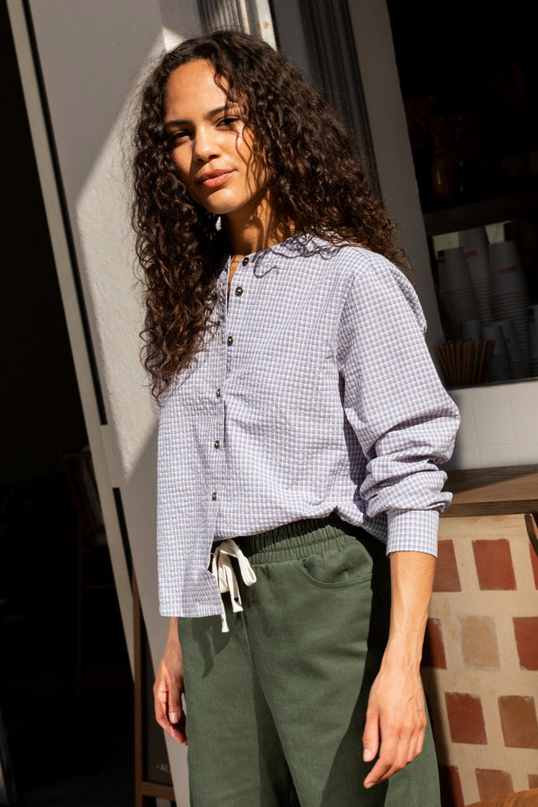 Blouse Binta vichy bleu