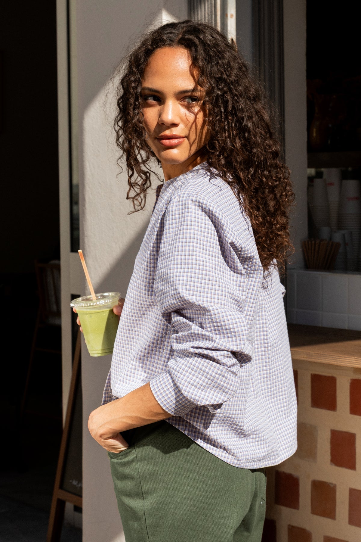 Blouse Binta vichy bleu